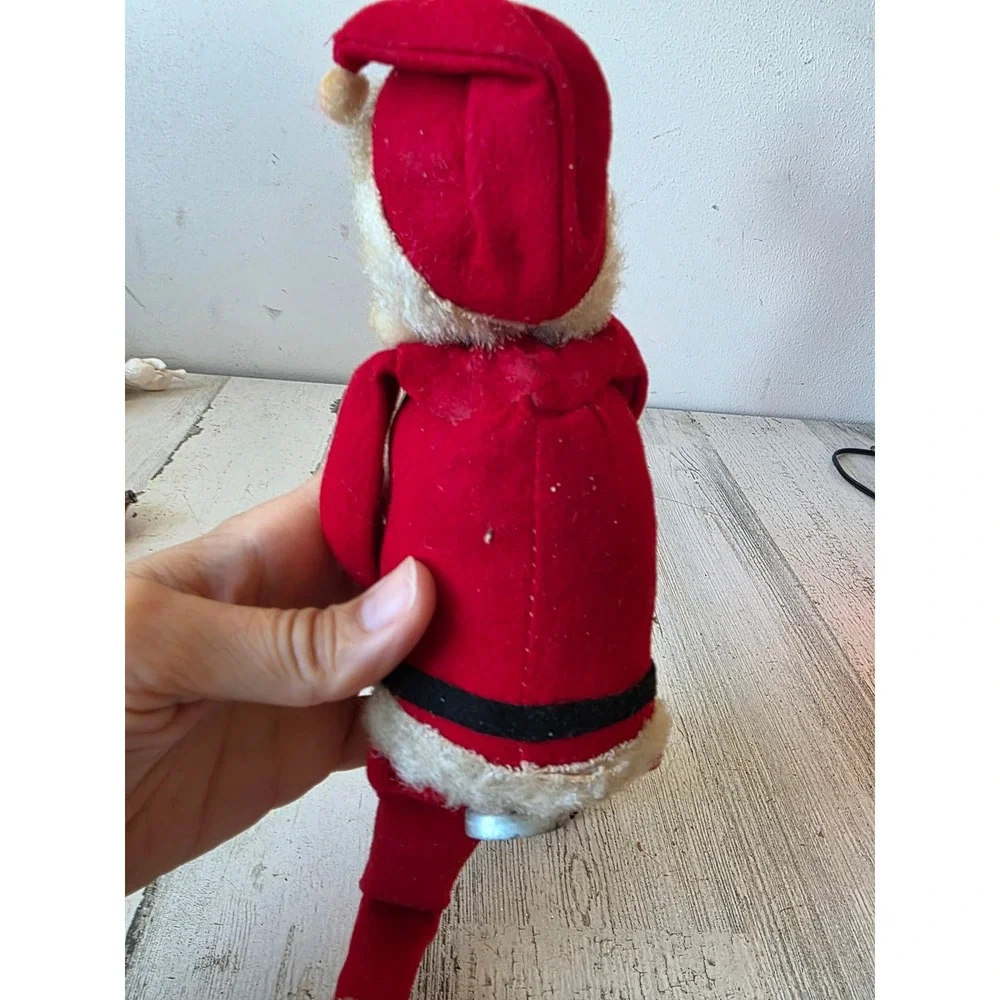 Antique Santa knee hugger rubber face pixie Xmas tree decor